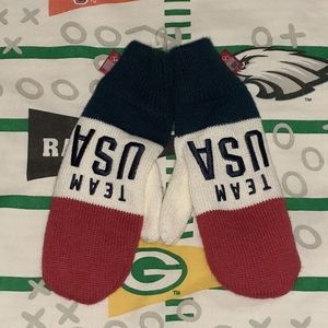 New Team USA Fleece Lined Olympic Winter Mitten Gloves Olympics Vintage